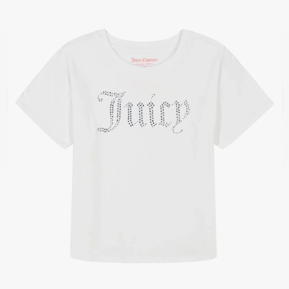 🫶🏼HP🫶🏼JUICY COUTURE GIRLS COTTON TSHIRT WITH SEQUIN & METALLIC SPARKLES ✨ - Picture 1 of 9